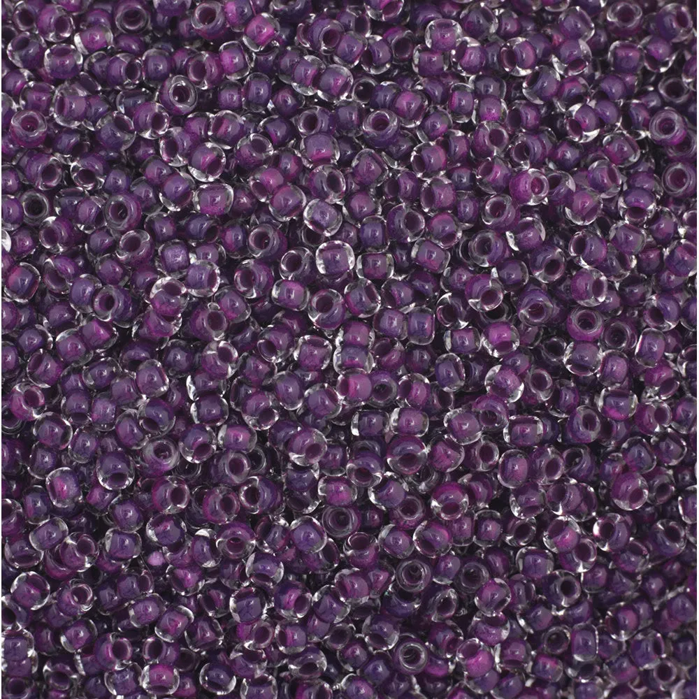 Preciosa Czech Glass, 11/0 Round Seed Bead, Color Lined Mauve (1 Tube)