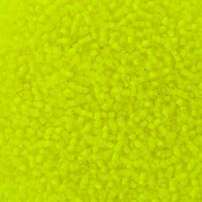 Preciosa Czech Glass, 11/0 Round Seed Bead, Crystal Color Lined Neon Yellow (1 Tube)