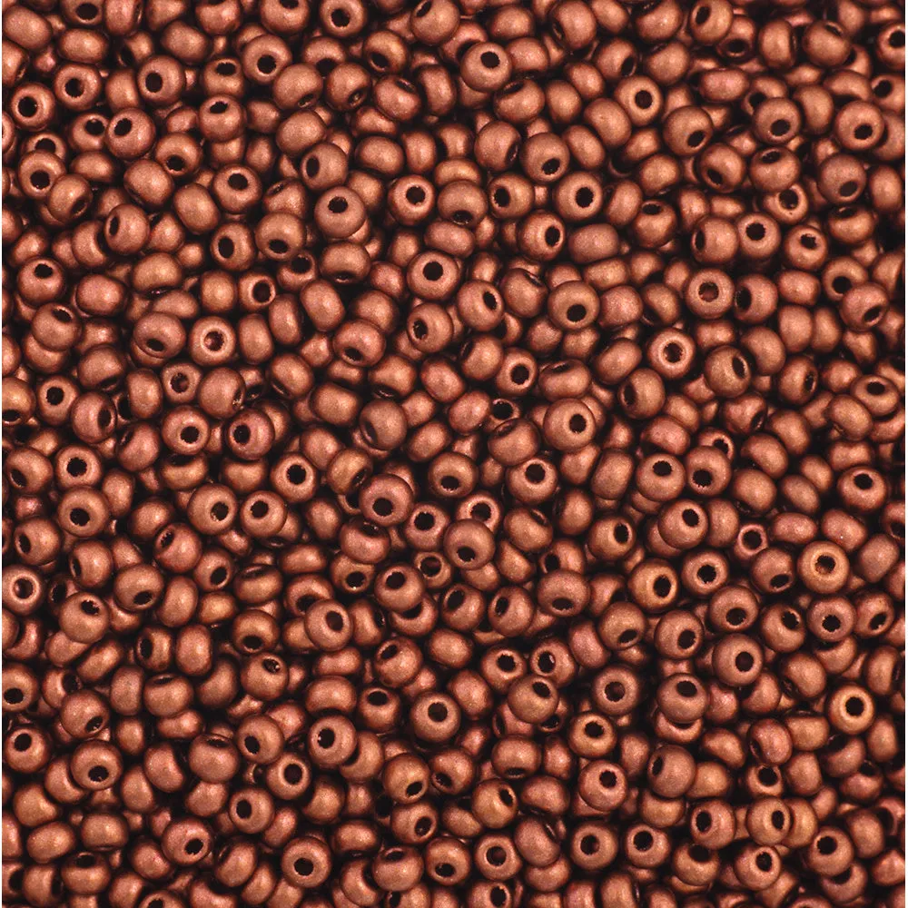 Preciosa Czech Glass, 11/0 Round Seed Bead, Metallic Copper (1 Tube)