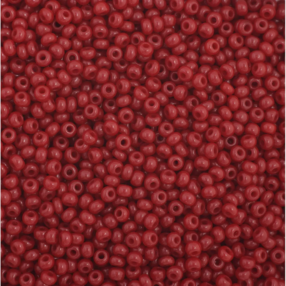 Preciosa Czech Glass, 11/0 Round Seed Bead, Opaque Cranberry (1 Tube)