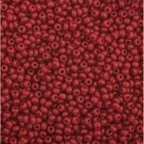 Preciosa Czech Glass, 11/0 Round Seed Bead, Opaque Cranberry (1 Tube)