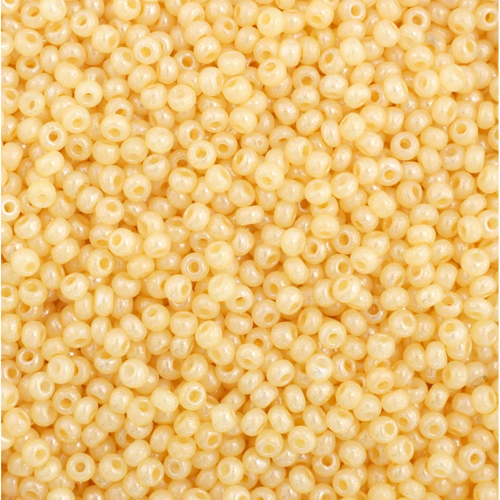 Preciosa Czech Glass, 11/0 Round Seed Bead, Opaque Ivory Pearl (1 Tube)