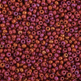 Preciosa Czech Glass, 11/0 Round Seed Bead, Opaque Ruby AB (1 Tube)