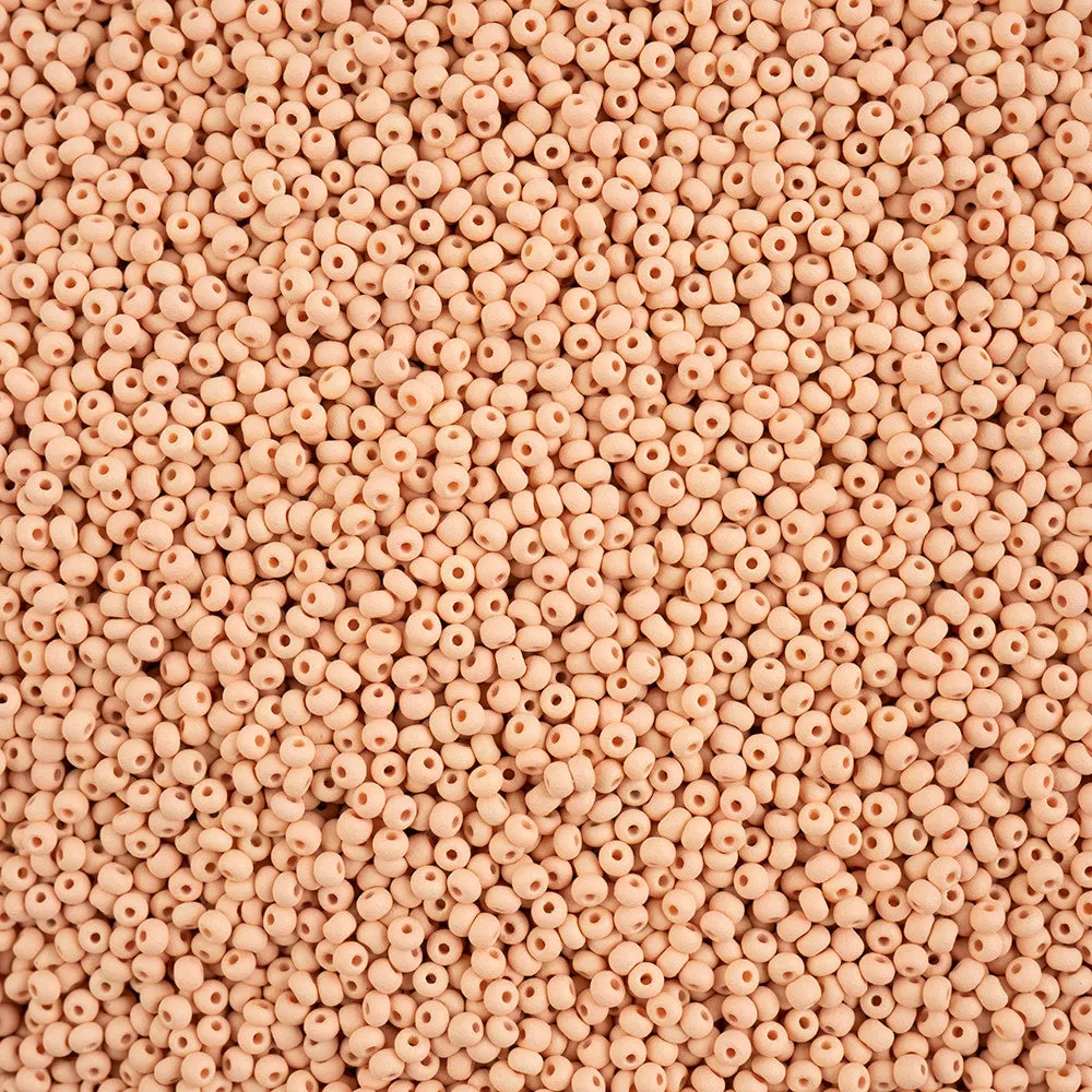 Preciosa Czech Glass, 11/0 Round Seed Bead, PermaLux Dyed Chalk Apricot - Matte (1 Tube)