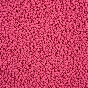 Preciosa Czech Glass, 11/0 Round Seed Bead, PermaLux Dyed Chalk Fuchsia - Matte (1 Tube)