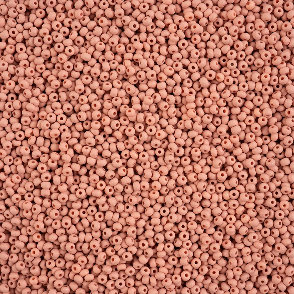 Preciosa Czech Glass, 11/0 Round Seed Bead, PermaLux Dyed Chalk Light Brown - Matte (1 Tube)