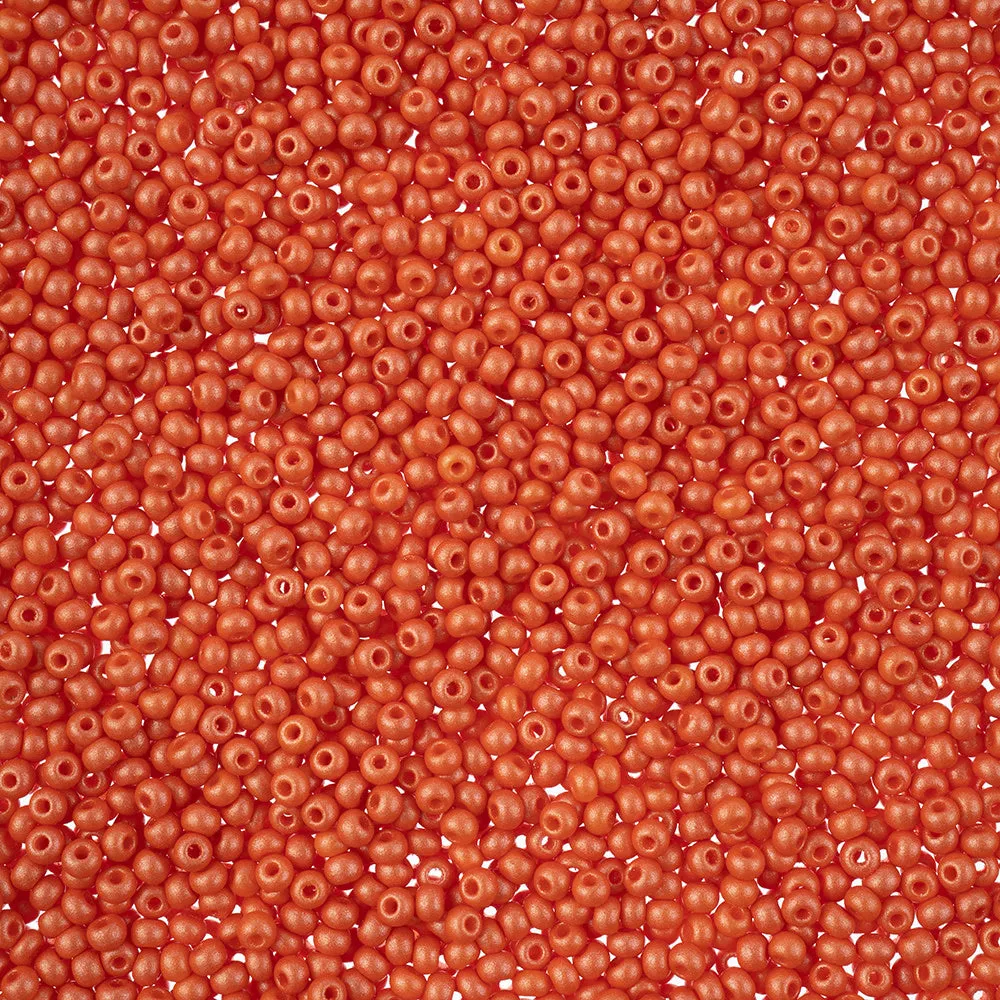 Preciosa Czech Glass, 11/0 Round Seed Bead, PermaLux Dyed Chalk Orange (1 Tube)