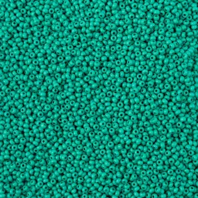 Preciosa Czech Glass, 11/0 Round Seed Bead, Terra Intensive Dark Green - Matte (1 Tube)