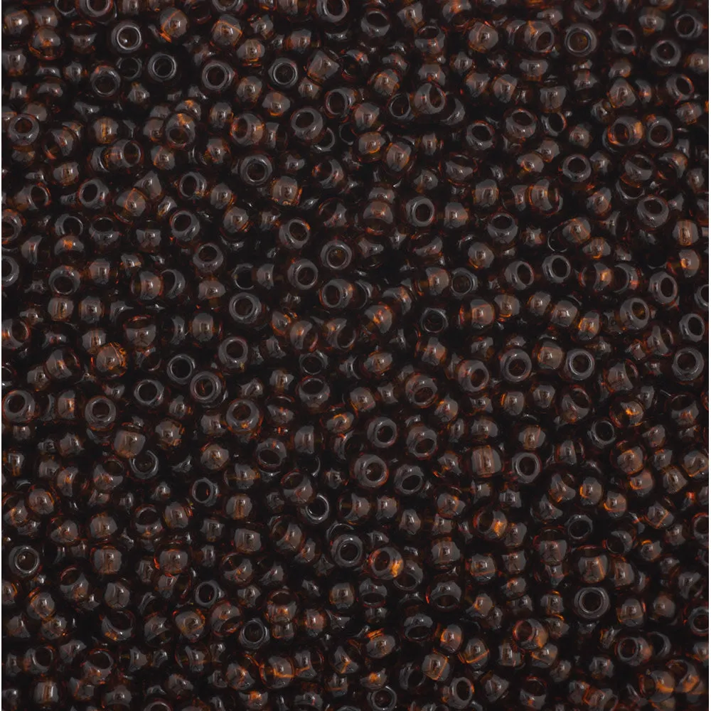 Preciosa Czech Glass, 11/0 Round Seed Bead, Transparent Brown (1 Tube)