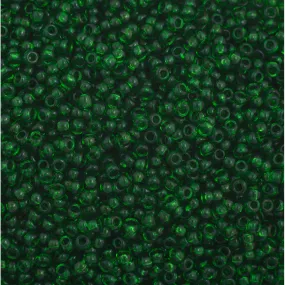 Preciosa Czech Glass, 11/0 Round Seed Bead, Transparent Medium Green (1 Tube)