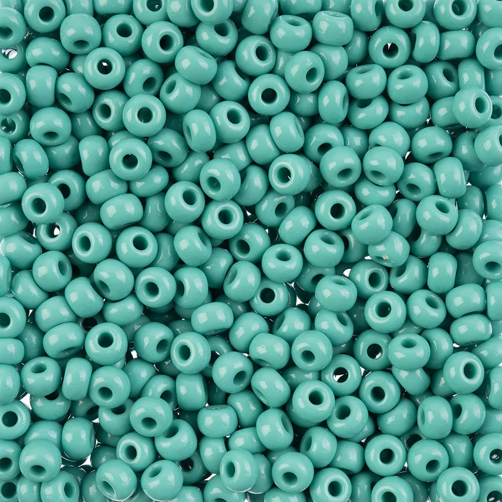 Preciosa Czech Glass, 2/0 Round Pony Seed Bead, Opaque Turquoise (1 Tube)