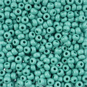 Preciosa Czech Glass, 2/0 Round Pony Seed Bead, Opaque Turquoise (1 Tube)