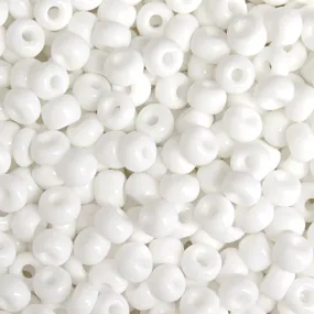 Preciosa Czech Glass, 2/0 Round Pony Seed Bead, Opaque White (1 Tube)