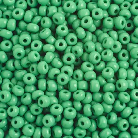 Preciosa Czech Glass, 6/0 Round Pony Seed Bead, Opaque Medium Green (1 Tube)