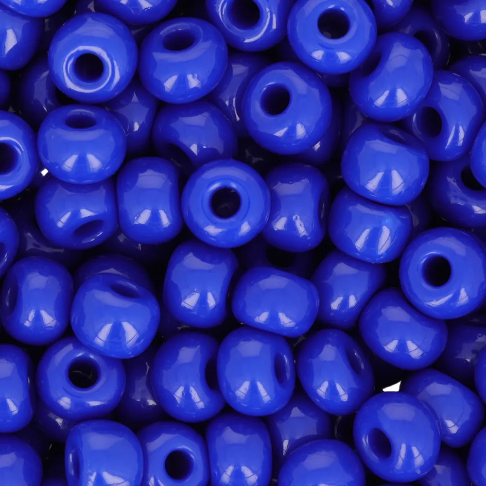 Preciosa Czech Glass, 6/0 Round Pony Seed Bead, Opaque Royal Blue (1 Tube)