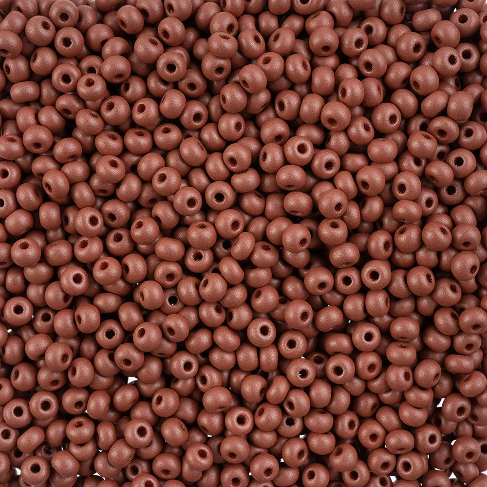 Preciosa Czech Glass, 6/0 Round Pony Seed Bead, PermaLux Dyed Chalk Brown (1 Tube)