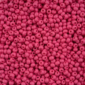 Preciosa Czech Glass, 6/0 Round Pony Seed Bead, PermaLux Dyed Chalk Fuchsia - Matte (1 Tube)