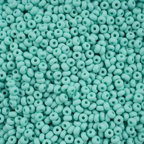 Preciosa Czech Glass, 6/0 Round Pony Seed Bead, PermaLux Dyed Chalk Mint - Matte (1 Tube)