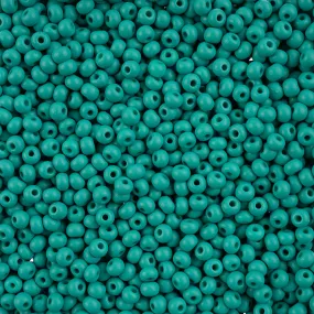 Preciosa Czech Glass, 6/0 Round Pony Seed Bead, PermaLux Dyed Chalk Sea Green - Matte (1 Tube)