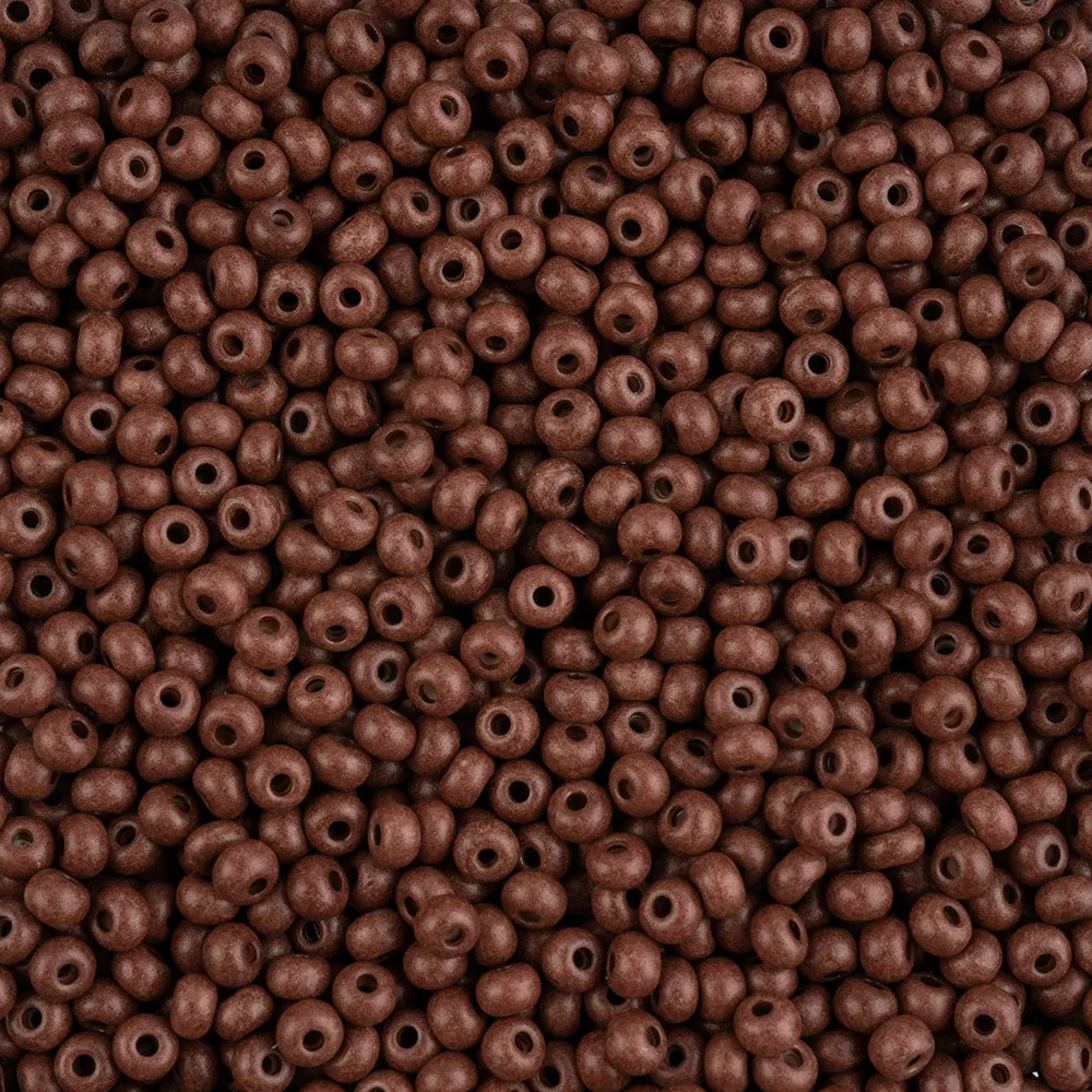 Preciosa Czech Glass, 6/0 Round Pony Seed Bead, Terra Intensive Dark Brown - Matte (1 Tube)