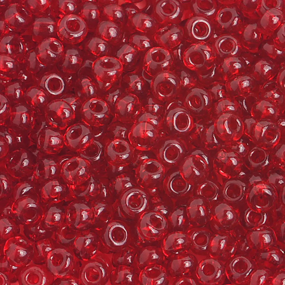 Preciosa Czech Glass, 6/0 Round Pony Seed Bead, Transparent Light Red (1 Tube)