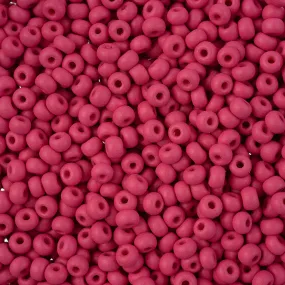 Preciosa Czech Glass, 8/0 Round Seed Bead, PermaLux Dyed Chalk Fuchsia - Matte (1 Tube)