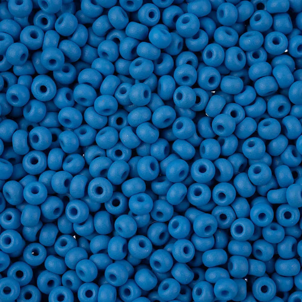 Preciosa Czech Glass, 8/0 Round Seed Bead, PermaLux Dyed Chalk Light Blue - Matte (1 Tube)