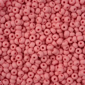 Preciosa Czech Glass, 8/0 Round Seed Bead, PermaLux Dyed Chalk Pink - Matte (1 Tube)