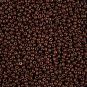 Preciosa Czech Glass, 8/0 Round Seed Bead, Terra Intensive Dark Brown - Matte (1 Tube)