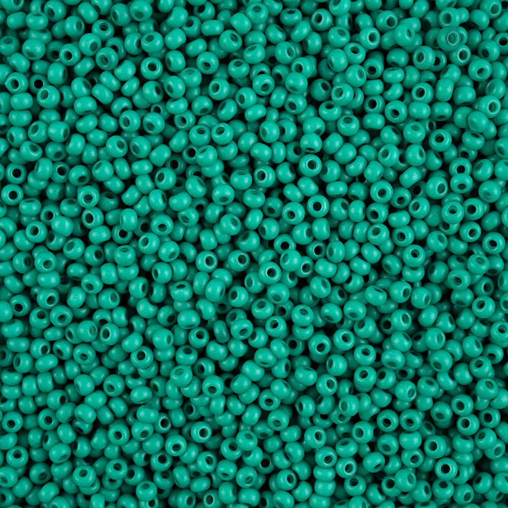 Preciosa Czech Glass, 8/0 Round Seed Bead, Terra Intensive Dark Green - Matte (1 Tube)