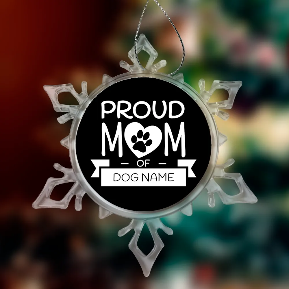 Proud Dog Mom Personalized Christmas Ornaments