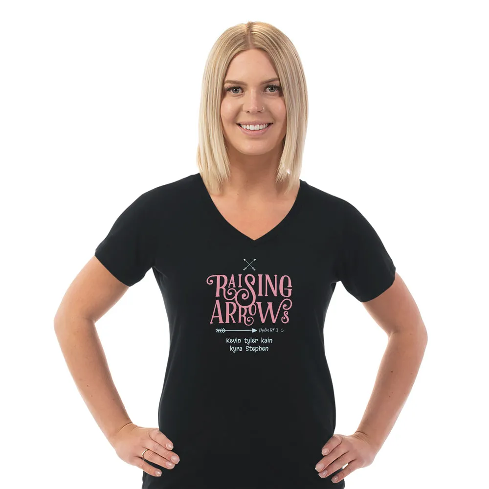 Raising Arrows Personalized Ladies V Neck Tee