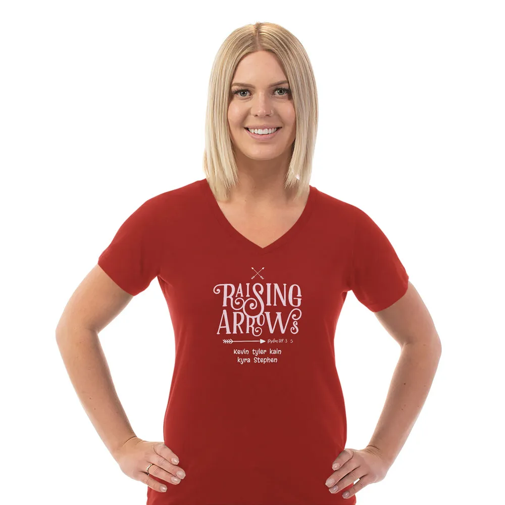 Raising Arrows Personalized Ladies V Neck Tee