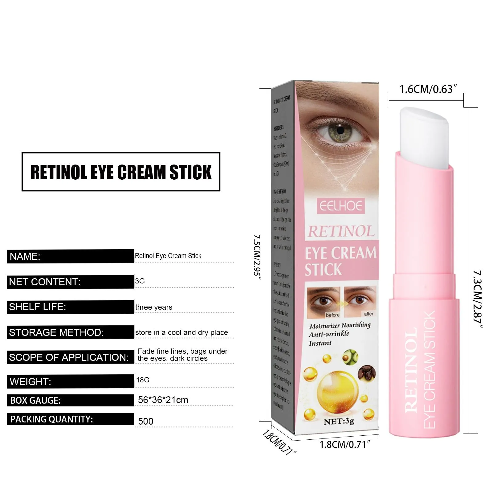 Retinol Eye Cream For Face Lifting Moisturizing Balm Stick