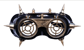 Steampunk Flip Goggles with spikes, Silver