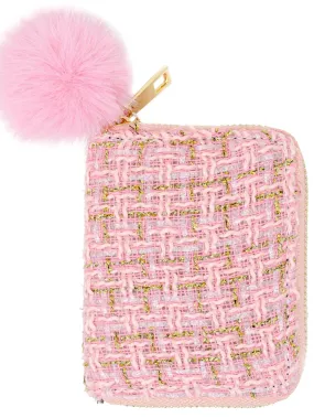 Tweed Wallet - Pink