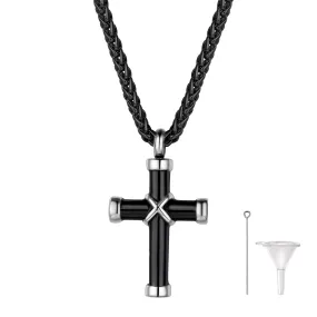 U7 Jewelry Cremation Pendant Engraved Cross Urn Necklace For Ashes