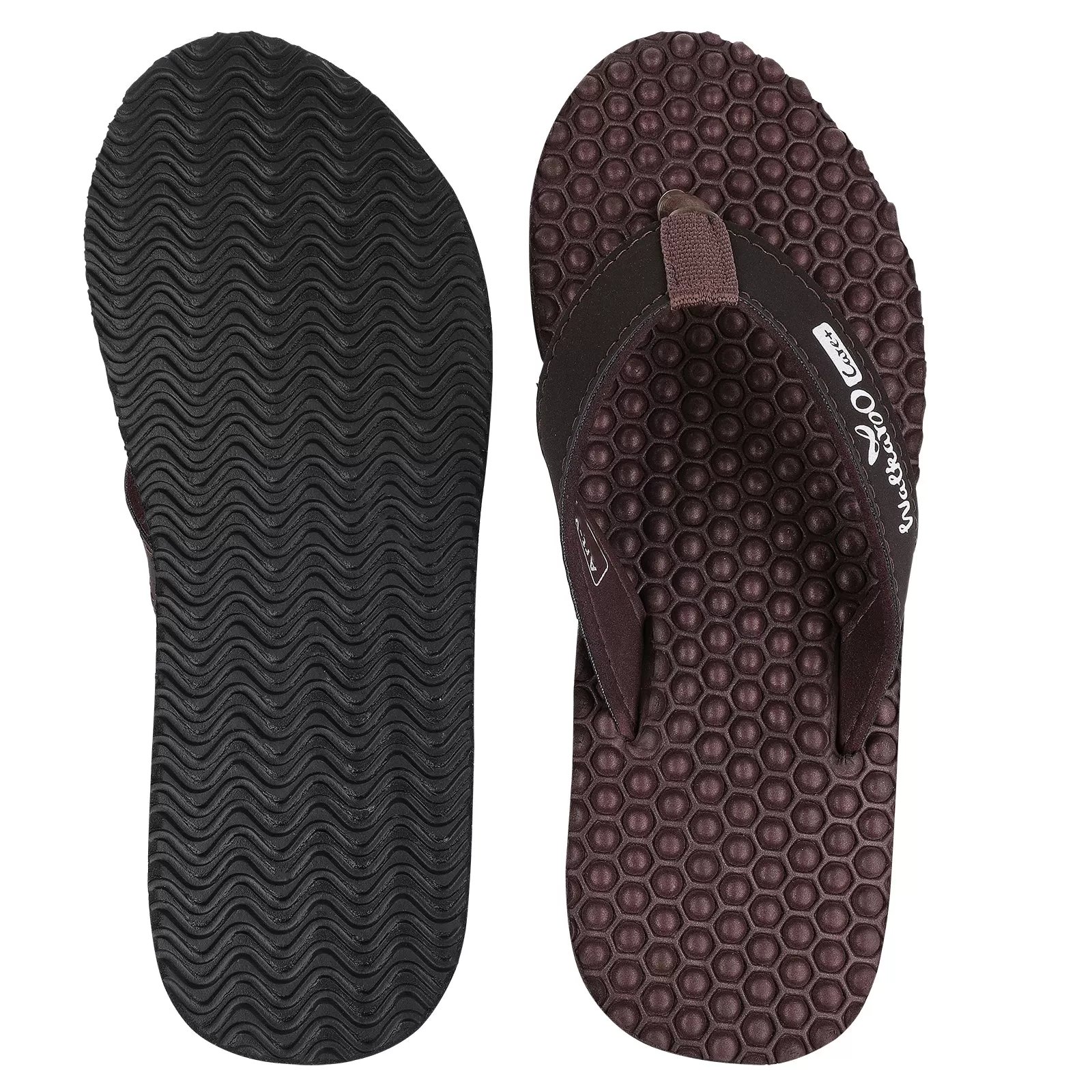 Walkaroo Womens Textured Care Plus Flip-Flop  - WH3950 Brown