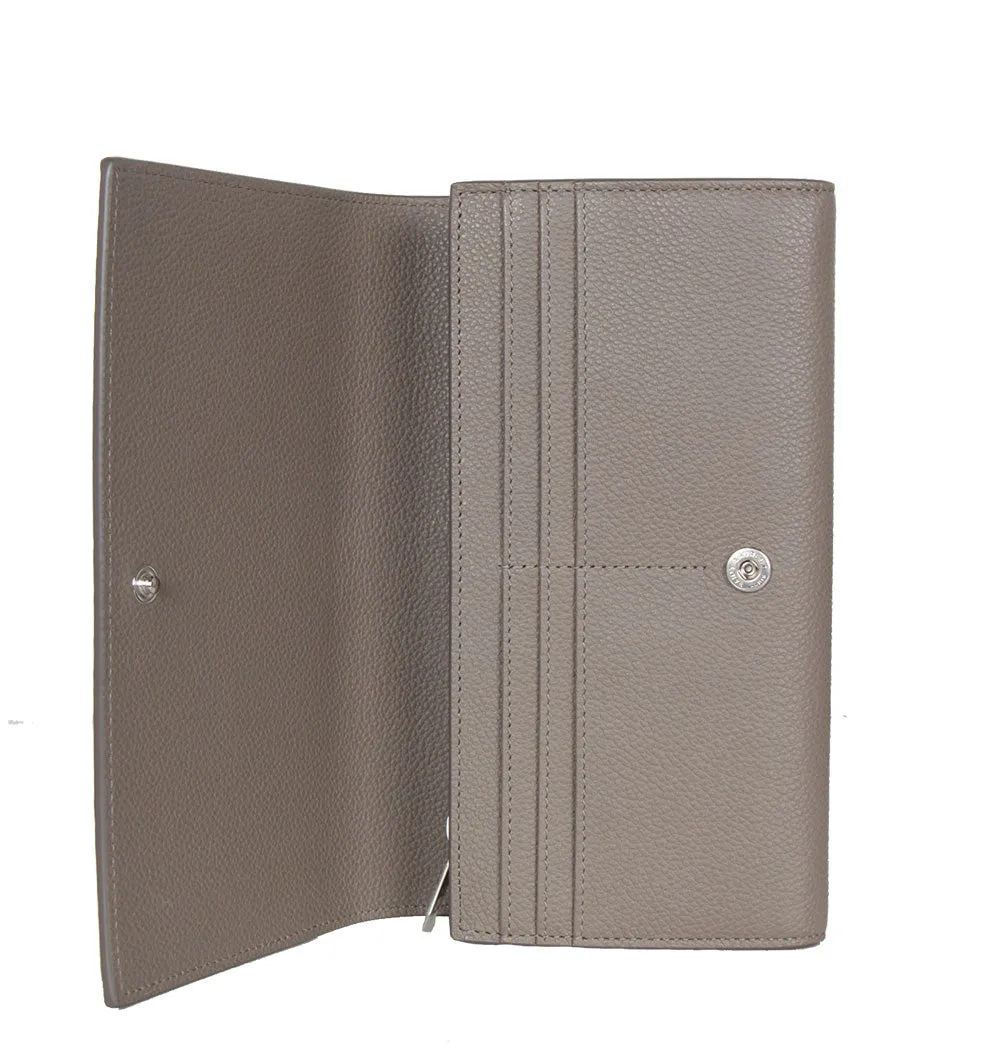 Y-Line Flap Wallet, Warm Taupe/Nickle